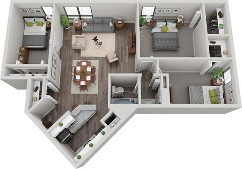 a1 floor plan  the residences at Troy Place Apartments - Troy, MI, Troy, 48084
